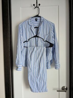 GAP Light Blue & White Stripe Pajama Set